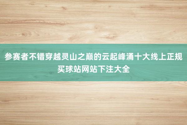 参赛者不错穿越灵山之巅的云起峰涌十大线上正规买球站网站下注大全