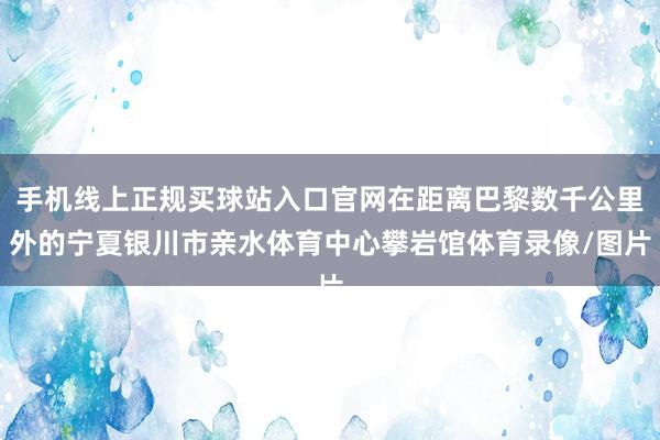 手机线上正规买球站入口官网在距离巴黎数千公里外的宁夏银川市亲水体育中心攀岩馆体育录像/图片