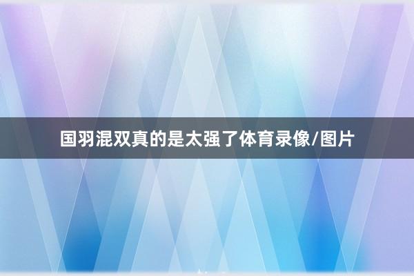 国羽混双真的是太强了体育录像/图片